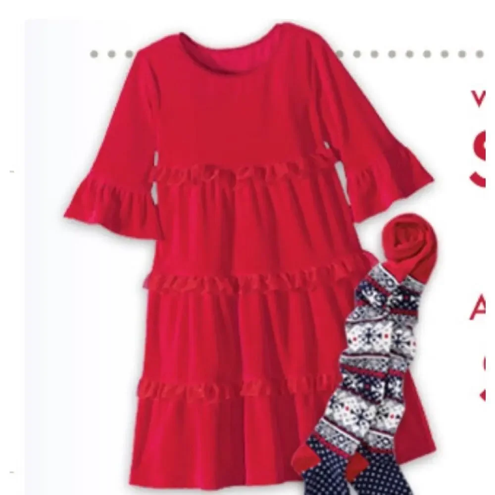 Hanna Andersson Red Velour Holiday Dress - Size 110 or 5